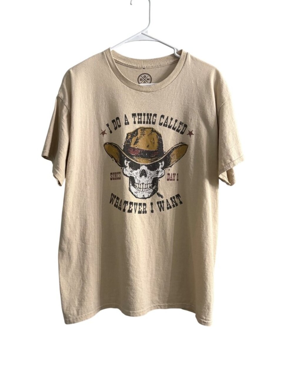 I Do A Thing Called Whatever I Want Graphic Tee Beige Short Sleeve DOM Unisex L
